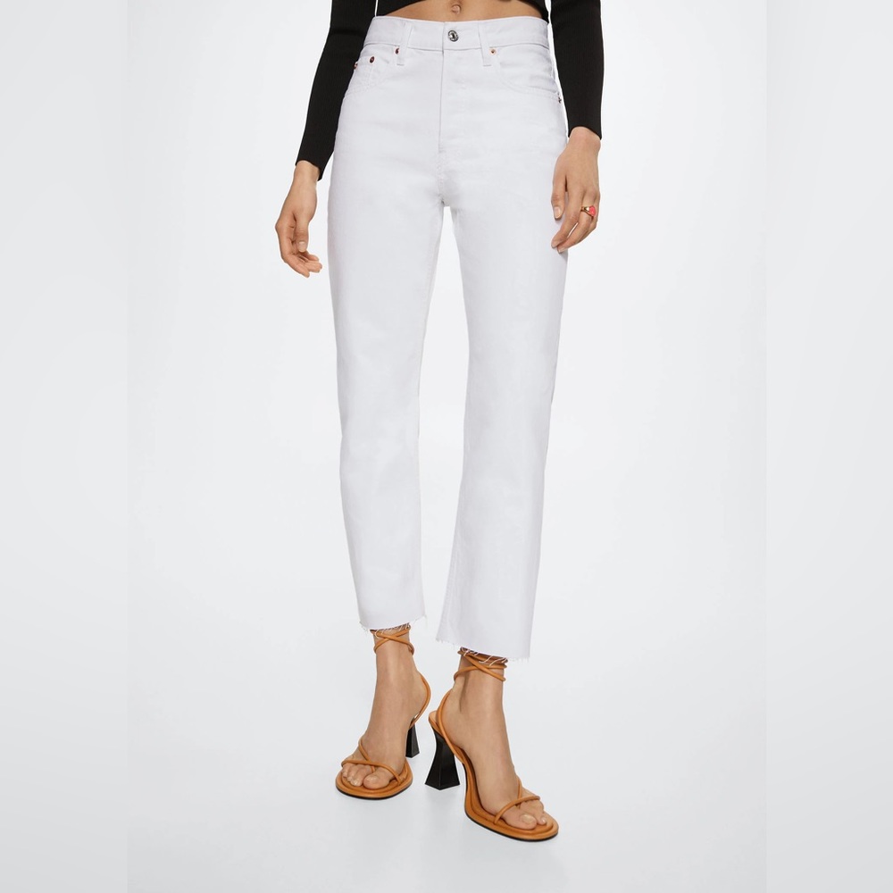 NWT Mango High-waist cropped straight jeans